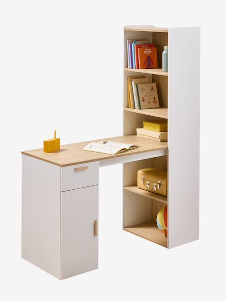 Bureau avec bibliothèque SOREN blanc 3 - vertbaudet enfant 