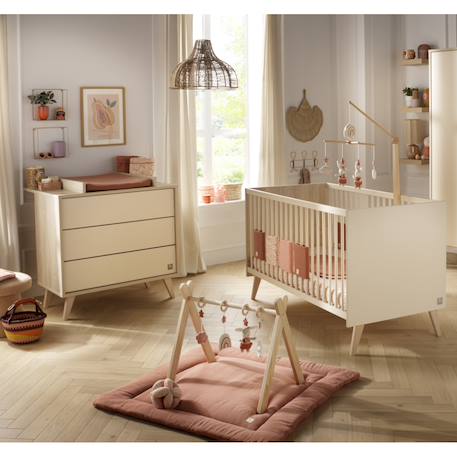 Chambre bébé, lit évolutif et commode à langer 3 tiroirs - melinee Beige 1 - vertbaudet enfant 