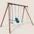 Portique en bois rond 4 agrès balançoire bébé, échelle et face à face suzon Marron 1 - vertbaudet enfant 