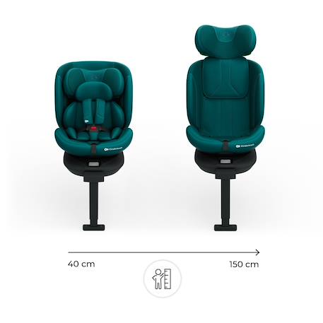 Siège Auto Kinderkraft I-360 2 PLUS i-Size avec ISOFIX, Pivotant à 360°, SPS+ et Installation Dos à la Route 40-150 cm Gris+Noir+Vert 16 - vertbaudet enfant 