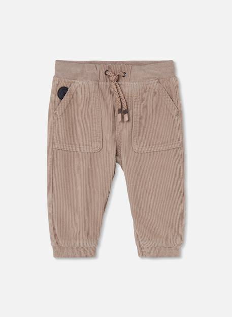 Pantalon garçon velours côtelé avec cordon Marron 2 - vertbaudet enfant 