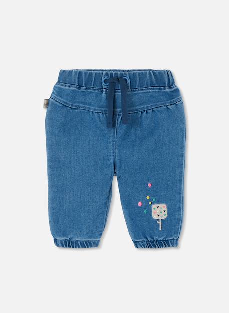 Pantalon bébé fille brodé glace Bleu 1 - vertbaudet enfant 