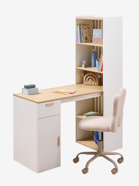Bureau avec bibliothèque SOREN blanc 1 - vertbaudet enfant 