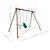 Portique en bois rond 4 agrès balançoire bébé, échelle et face à face suzon Marron 5 - vertbaudet enfant 