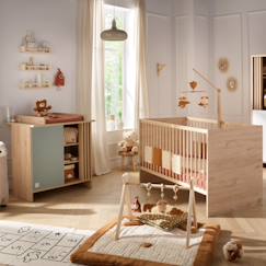 Chambre et rangement-Chambre bébé, lit évolutif et commode à langer avec claustra - tokyo