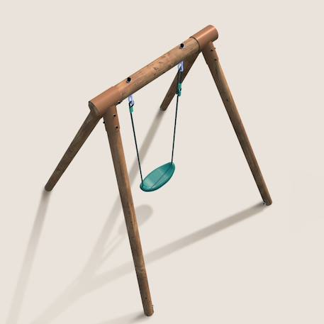 Portique simple une place en bois rond hanna Marron 6 - vertbaudet enfant 