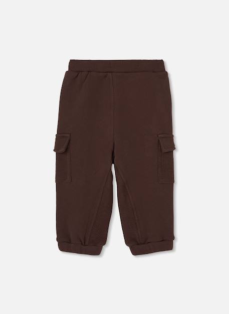 Pantalon garçon en molleton cargo Marron 3 - vertbaudet enfant 