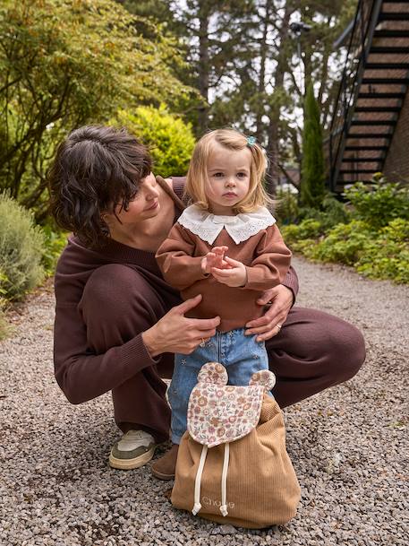 Pull bébé fille manches longues mauve+moka 14 - vertbaudet enfant 
