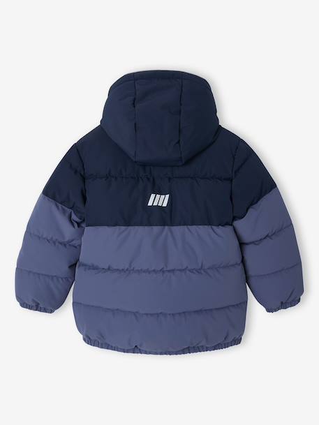 Doudoune à capuche garçon bleu+rouille 2 - vertbaudet enfant 
