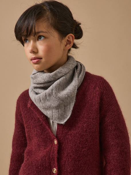 Foulard triangle fille Avoine chine+Taupe chine 4 - vertbaudet enfant 