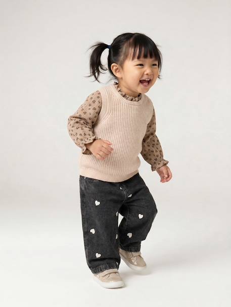 Pull 2 en 1 bébé bleu ciel+écru+rose poudré 13 - vertbaudet enfant 