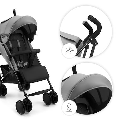 Siège Auto Kinderkraft SAFETY FIX 2 i-Size 76-150 cm avec ISOFIX, TOP TETHER, H-GUARD, SIDE PROTECT et EASY GROW Gris+Noir 2 - vertbaudet enfant 