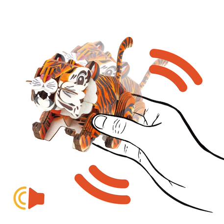 Puzzle 3d construction&son animaux sauvages - tigre Multicolor 3 - vertbaudet enfant 