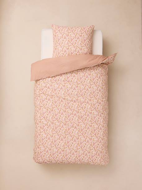 Parure housse de couette enfant et taie vieux rose 3 - vertbaudet enfant 