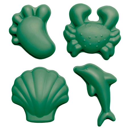 Set de 4 moules de plage en silicone souple Cherry red+Coral+Dark moss green+Dark purple+Light dusty purple+Midnight blue+Mint+Mustard+Petrol blue+Rust+Sage green 8 - vertbaudet enfant 