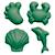 Set de 4 moules de plage en silicone souple Cherry red+Coral+Dark moss green+Dark purple+Light dusty purple+Midnight blue+Mint+Mustard+Petrol blue+Rust+Sage green 8 - vertbaudet enfant 