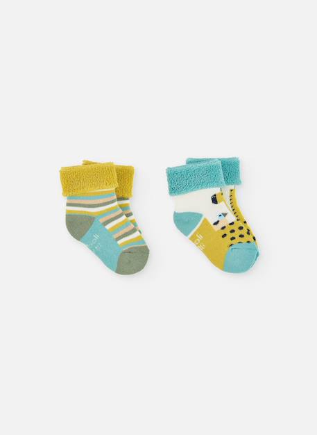 Bébé-Chaussettes, Collants-Lot chaussettes bébé imprimé girafes