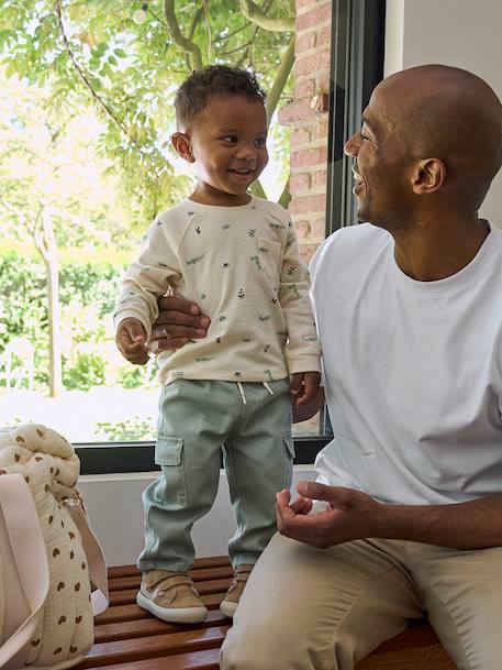 Pantalon ballon bébé garçon vert sauge 1 - vertbaudet enfant 