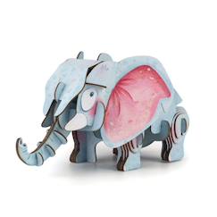 Jouet-Jeux éducatifs-Puzzle 3d construction&son animaux sauvages - éléphant d'afrique
