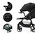 Poussette TRIG 3 TR avec plateau click & fold, assise allongée 91,5 cm, roues pivotantes 360°, capote déperlante Beige+Gris+Marron+Noir 20 - vertbaudet enfant 