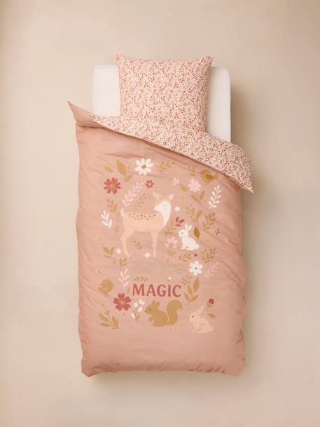 Parure housse de couette enfant et taie vieux rose 2 - vertbaudet enfant 