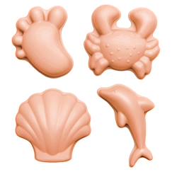 Jouet-Set de 4 moules de plage en silicone souple