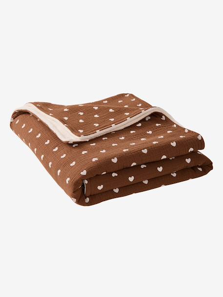 Couverture en gaze de coton et sherpa chocolat 3 - vertbaudet enfant 