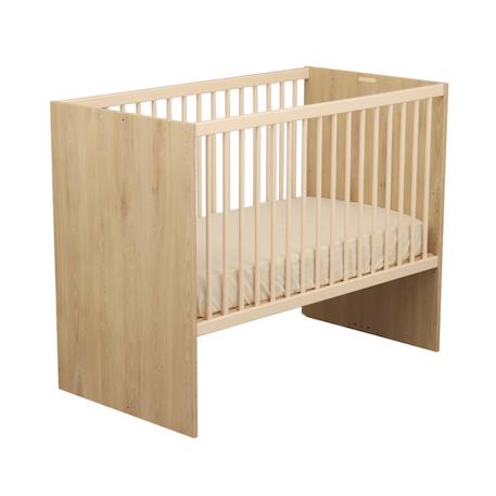 Chambre bébé duo: lit bébé 60x120 évolutif et commode à langer 2 portes décor bois hêtre - adele Marron 6 - vertbaudet enfant 
