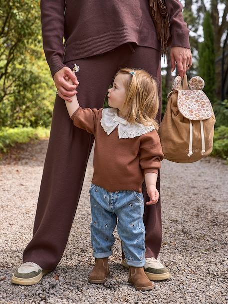 Pull bébé fille manches longues mauve+moka 13 - vertbaudet enfant 