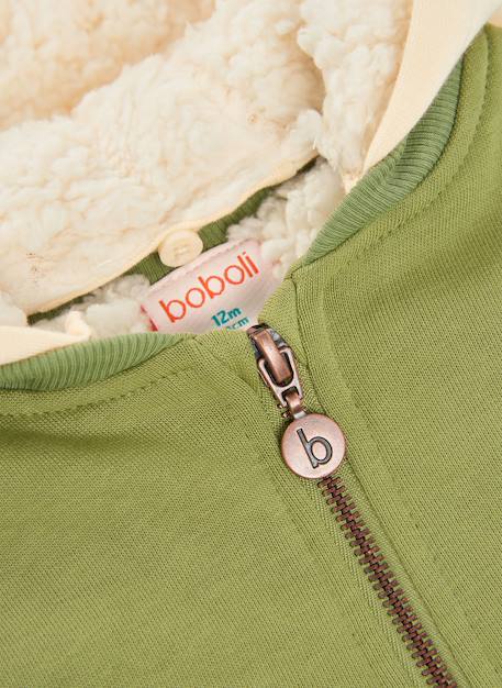 Veste garçon molleton avec patchs aventure Vert 4 - vertbaudet enfant 