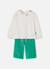 Ensemble bébé fille en maille brodé feuilles Blanc 1 - vertbaudet enfant 