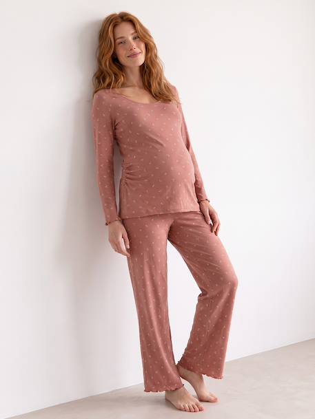 Pyjama grossesse 2 pièces bois de rose 1 - vertbaudet enfant 