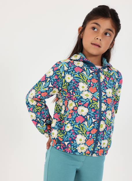 Fille-Manteau-Veste-Veste fille en molleton imprimé fleurs