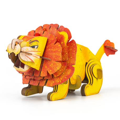Puzzle 3d construction&son animaux sauvages - lion Multicolor 1 - vertbaudet enfant 