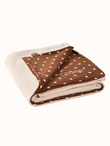 Couverture en gaze de coton et sherpa chocolat 4 - vertbaudet enfant 