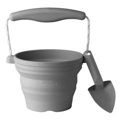 Jouet-Seau pliable en silicone avec truelle – jouet de jardin et de plage souple et coloré