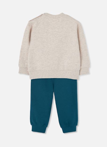 Ensemble garçon molleton imprimé nature Beige 2 - vertbaudet enfant 