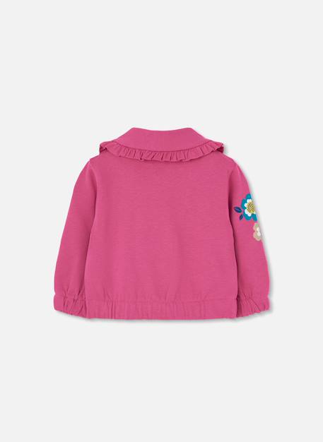 Veste fille en molleton imprimé fleurs Violet 3 - vertbaudet enfant 