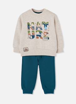 Ensemble garçon molleton imprimé nature  - vertbaudet enfant