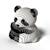 Puzzle 3d animal sauvage - panda géant Black;white 5 - vertbaudet enfant 