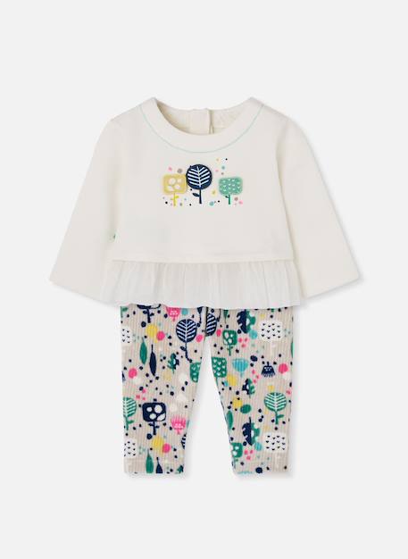 Bébé-Ensemble-Ensemble bébé maille imprimé arbres