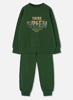 Ensemble garçon maille imprimé think green  - vertbaudet enfant