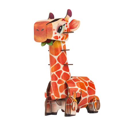 Puzzle 3d construction&son animaux sauvages - girafe Multicolor 5 - vertbaudet enfant 