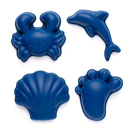 Set de 4 moules de plage en silicone souple Cherry red+Coral+Dark moss green+Dark purple+Light dusty purple+Midnight blue+Mint+Mustard+Petrol blue+Rust+Sage green 19 - vertbaudet enfant 