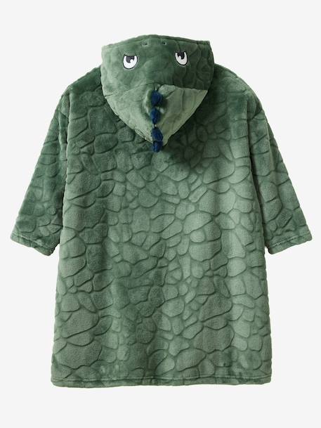 Poncho plaid polaire dinosaure vert foncé 2 - vertbaudet enfant 