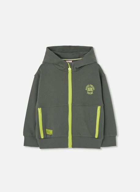 Veste garçon en molleton à capuche Gris 2 - vertbaudet enfant 