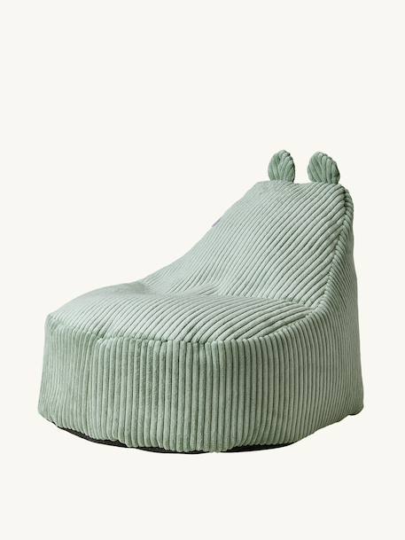 Pouf enfant en velours côtelé Ourson beige+rose+vert 5 - vertbaudet enfant 