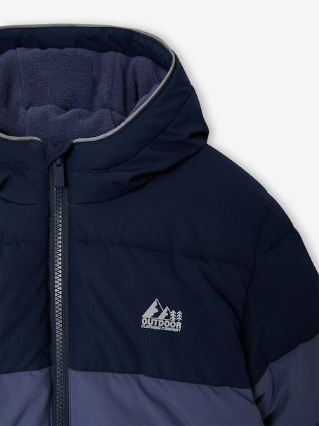 Doudoune à capuche garçon bleu+rouille 3 - vertbaudet enfant 