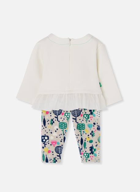 Ensemble bébé maille imprimé arbres Blanc 2 - vertbaudet enfant 