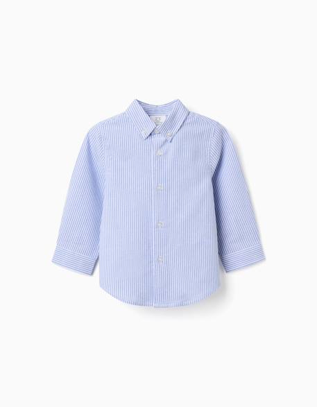 Chemise oxford à rayures Bleu clair 1 - vertbaudet enfant 